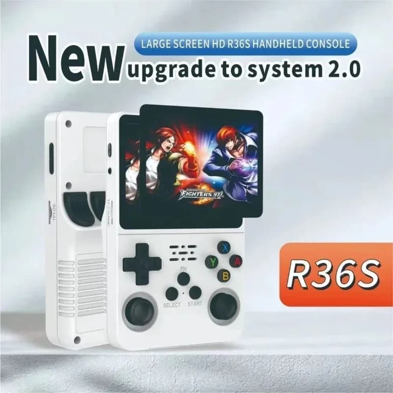 The new R36S handheld game high-definition simulator game console with dual control joystick offers a vast array of games